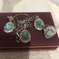 سرویس نقره سنگ فیروزه نیشابور