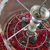 یک عدد لوستر اتاق خواب با کلاهک آباژور|لوستر و چراغ آویز|تهران, نارمک جنوبی|دیوار
