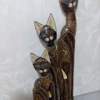 مجسمه گربه چوبی|مجسمه، تندیس، ماکت|مشهد, امیریه|دیوار