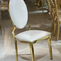 صندلی فلزی آبکاری طلایی مدل تسمه ای/تالاروخانه عقد