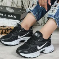 کتونی نایک سیاه و سفید کتونی سفید سه خط مشکی