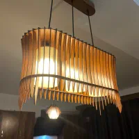 لوستر و دیوار کوبی چوبی