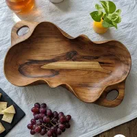 ظروف چوبی روستیک/ سینی چوبی / اردو خوری/سینی مزه