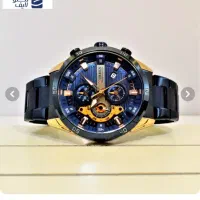 ساعت مچی عقربه ای کورن واتچ آبی رزگلد مدل 8402