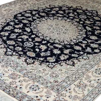 فرش دستباف ۳/۵ متری نایین اصل ۶لا گل ابریشم آکبند|فرش|تهران, حکمت|دیوار