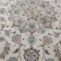 فرش گل ابریشم جفت کاشان