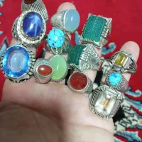 انگشتر فیروزه عقیق و یاقوت