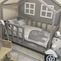 تخت کودک مونت استوری و دراور و تشک کودک