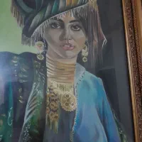 تابلو رنگ روغن روی پارچه