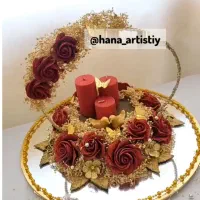 ست سینی حنا(دسته گل.دستبندوانگشتر.گیفت)|صنایع دستی و سایر لوازم تزئینی|اصفهان, بهارستان|دیوار