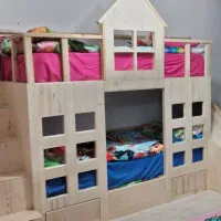 تخت دو طبقه تمام چوب