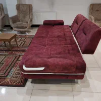 مبل سه نفره با یک عدد تخت شو|مبلمان خانگی و میز عسلی|کرج, فاز ۴ مهرشهر|دیوار