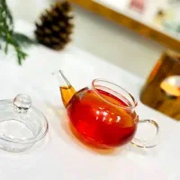 قوری زعفران تمام پیرکس و در بامبو