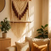 شلف و دیوارکوب مکرومه