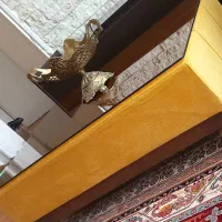میز جلو مبلی ۱۰۰×۷۰پارچه مخمل تُرک خردلی نو وسالم|مبلمان خانگی و میز عسلی|همدان, |دیوار