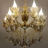 لوستر 8 شعله  تولید انواع لوستر های برنزی|لوستر و چراغ آویز|اراک, |دیوار