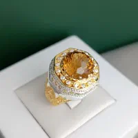 انگشتر سیترین طبیعی سلطنتی کد ۲۲۵۶