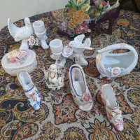 لمونژفرشته دکوری قدیمی مجسمه انتیک چینی گل برجسته
