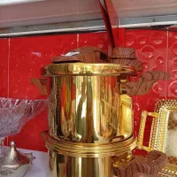 زودپز دوقلو طلایی دسته چوبی