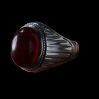 انگشتر نقره (حاج حسین جدی) عقیق سرخ یمنی کهنه