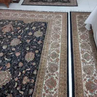 ی جفت فرش طرح گل افشان سرمه‌ای تمام نخ سالم سالم|فرش|کرج, خرمدشت|دیوار