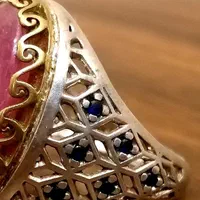 انگشتر نقره دست سازیاقوت برمه طبیعی سایز 65 درشت|جواهرات|شاهین‌شهر, فردوسی|دیوار