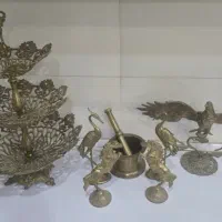 مجسمه و جا میوه و هاونگ برنجی
