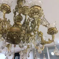 لوستر ۱۶شعله برنجی|لوستر و چراغ آویز|مشهد, گاز|دیوار