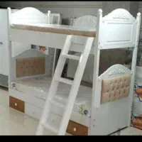 تخت ۲ طبقه سفید طوسی لیدا دور نگ|تخت و سرویس خواب|قزوین, |دیوار
