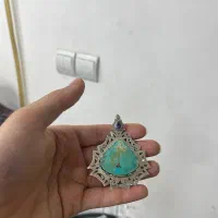 پلاک گردنبند نقره فیروزه