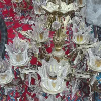 لوستر برنجی ۵ شعله|لوستر و چراغ آویز|گلپایگان, |دیوار