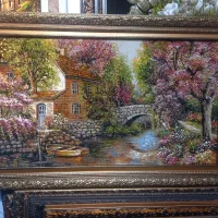 تابلو فرش دستباف ویلا برجسته کامل golha