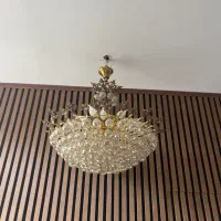 لوستر برنجی و کریستال