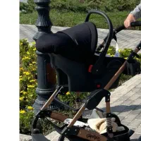 کالسکه و تخت کنار مادر سیسمونی در حد نو|تخت و صندلی بچه|چالوس, |دیوار