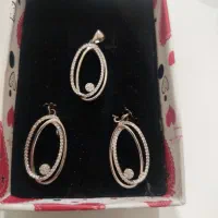 گردنبند و گوشواره و انگشتر نقره