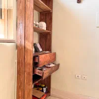 کتابخانه کافی بار کافیبار قفسه چوبی کتابخانه چوبی|کتابخانه، شلف، قفسه‌های دیواری|اندیشه, اندیشه فاز ۱|دیوار