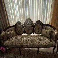 مبلمان ۹نفره سلطنتی چوب گردو با ویترین  ۶درب|مبلمان خانگی و میز عسلی|تهران, اسفندیاری|دیوار