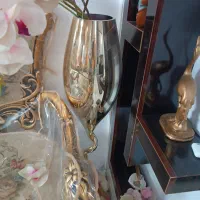 ۲ عددگلدان کرومی و ۱۱ شاخه گل ارکیده|گل مصنوعی|خرمآباد, |دیوار