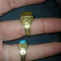 انگشتر طلا کاره دست  فیروزه و عقیق زرد|جواهرات|پیشوا, |دیوار