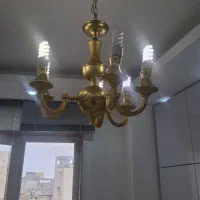 لوستر طلایی ۶ شعله سالم|لوستر و چراغ آویز|اردبیل, |دیوار