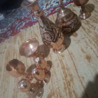 قندان وگلدان مسی همه باهم