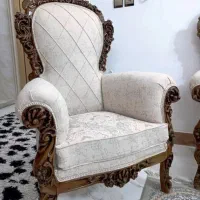 مبل سلطنتی ۹نفره نو مناسب جهیزیه کامل چوب گردو