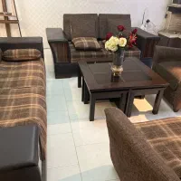 مبل هفت نفره  با میز جلو مبل با ۴ عدد عسلی