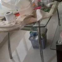 میز نهارخوری شیشه ای سالم