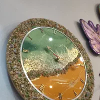 ساعت دیواری سبز و نارنجی|ساعت دیواری و تزئینی|تهران, مجیدیه|دیوار