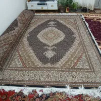 یک جفت فرش ۹ متری دستباف در کل ۱۸ متری رنگ سرمه ای