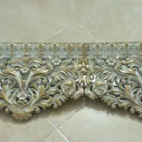 کتیبه پرده چهارمترونیم  سفیدطلایی