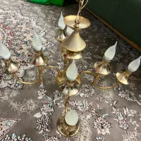 لوستر ۸ شعله روکش طلا|لوستر و چراغ آویز|اصفهان, باغ فدک|دیوار