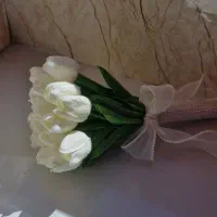 دسته گل عروس گل لاله لمسی دسته گل عقد|گل مصنوعی|بانه, |دیوار