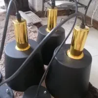 لوستر سه تایی فلزی و آباژور